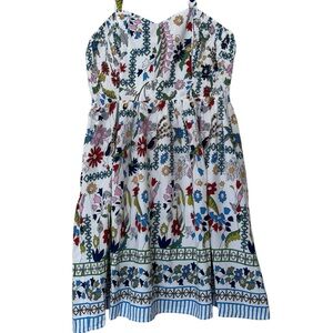 Floral Mini Dress Halter Top. NWT. Size 14. Fit and Flare. Has Pockets.